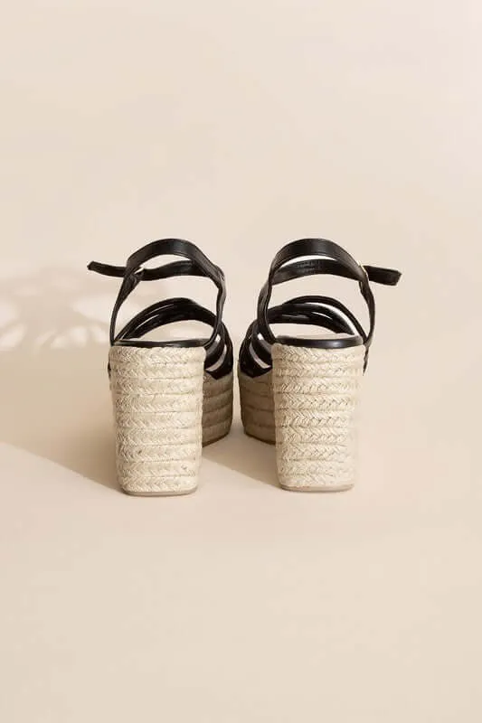 Black WEBSTER-3 Wedge Sandal Platform Heels Sandals