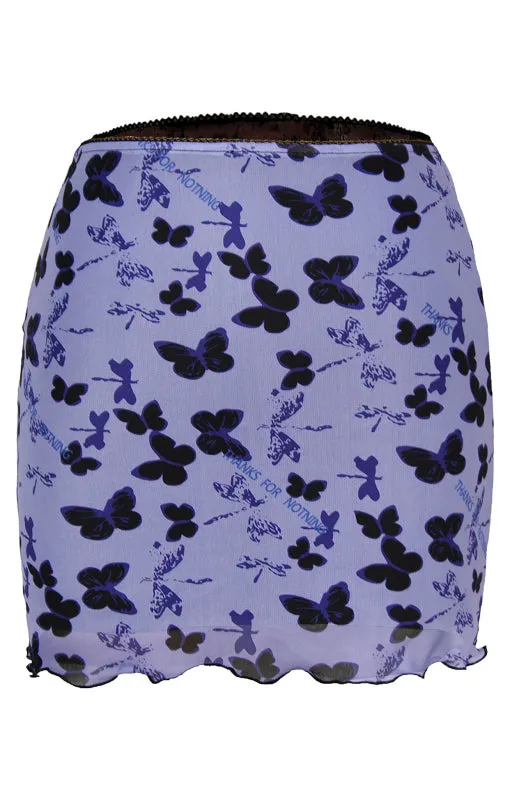 Blue Zone Planet |  Ava's Printed Mesh High-Waist Double-Layer Slim-Fit Mini Skirt