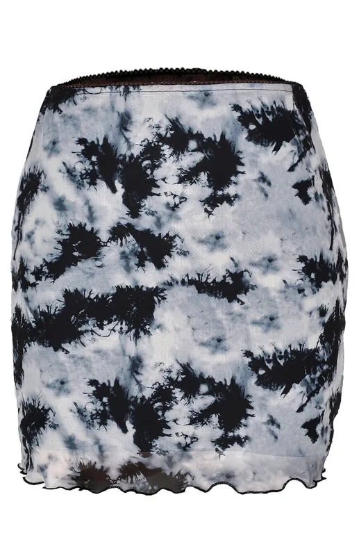 Blue Zone Planet |  Ava's Printed Mesh High-Waist Double-Layer Slim-Fit Mini Skirt