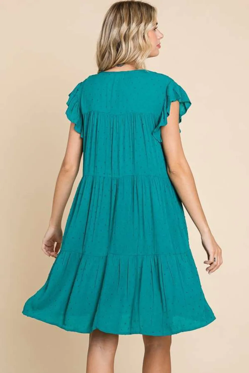 Blue Zone Planet |  Culture Code Ruffle Cap Sleeve Tiered Dress