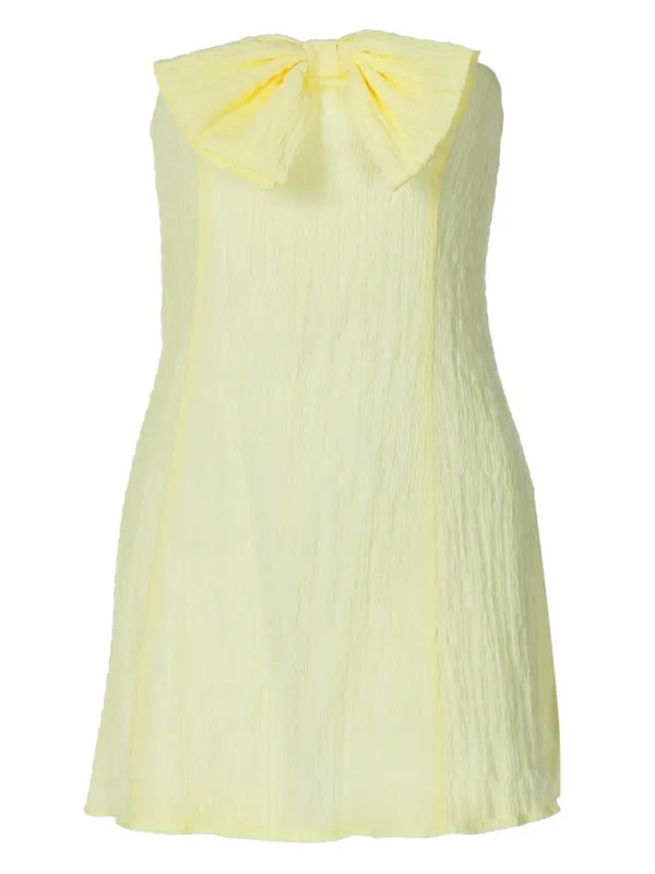 Blue Zone Planet |  Kendra's Solid Color Bow Tube Top Slim Mini Dress
