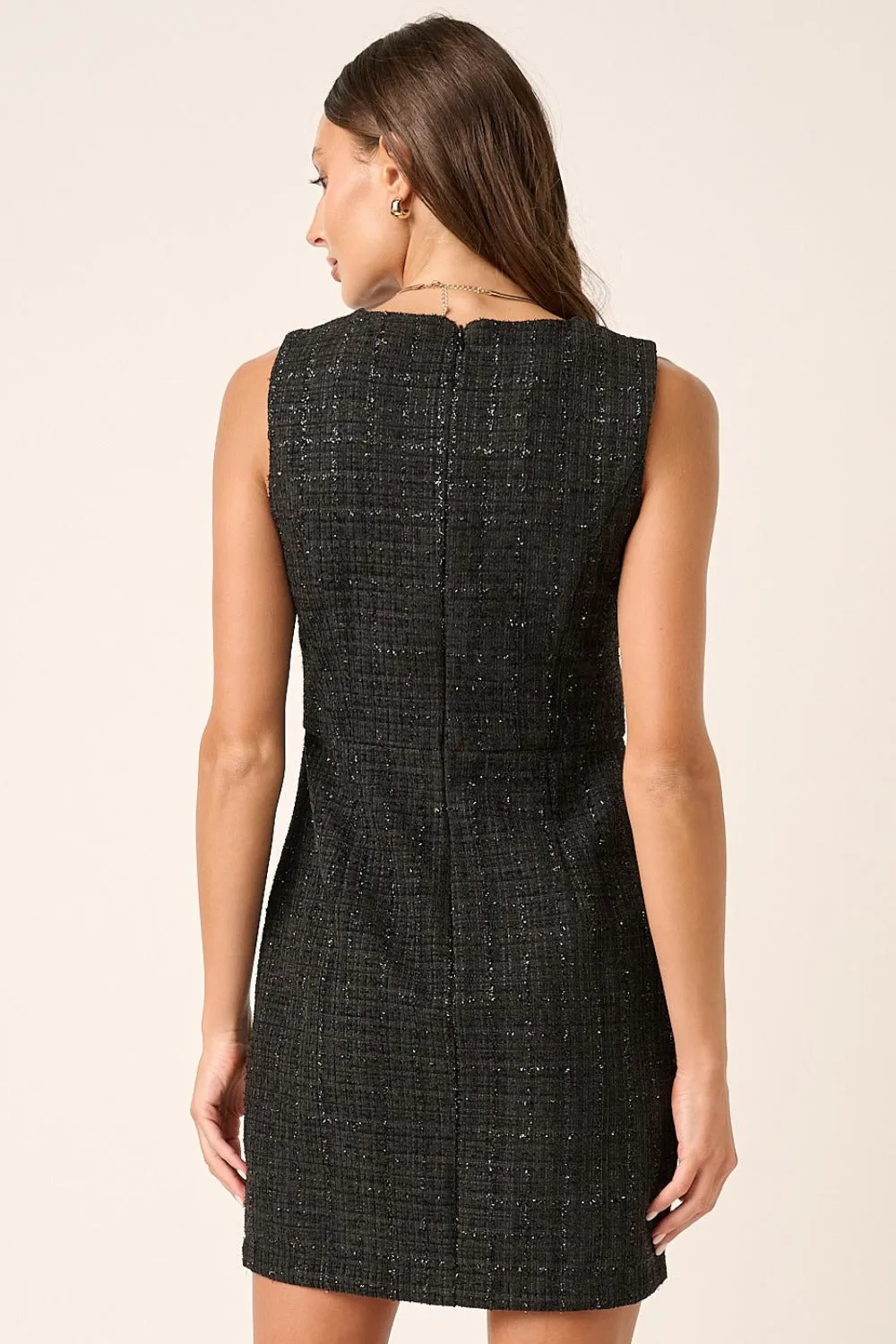 Blue Zone Planet |  Mittoshop Tweed Sleeveless Mini Dress