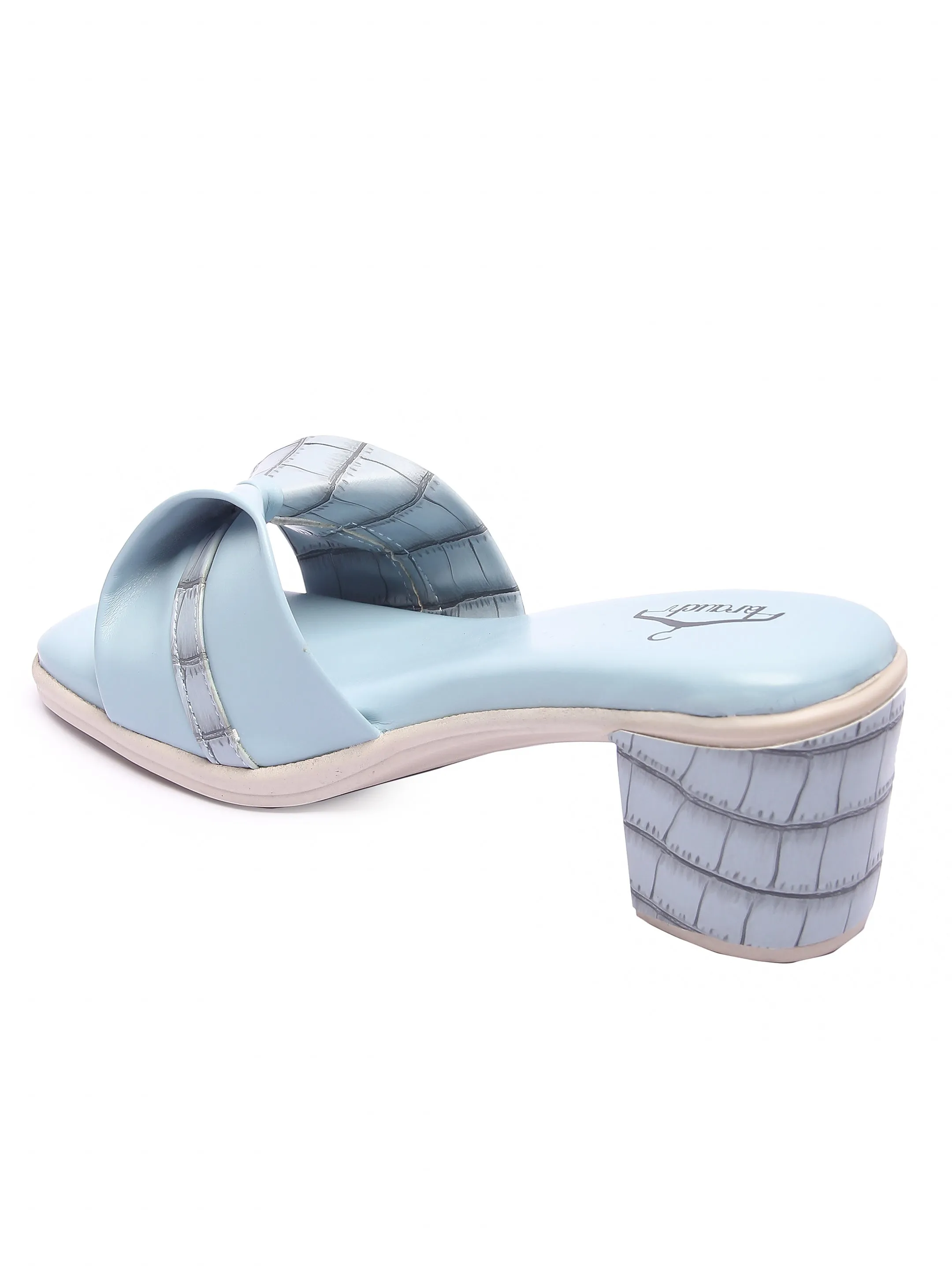 Brauch Sky Blue Stylish Bow Block Heel
