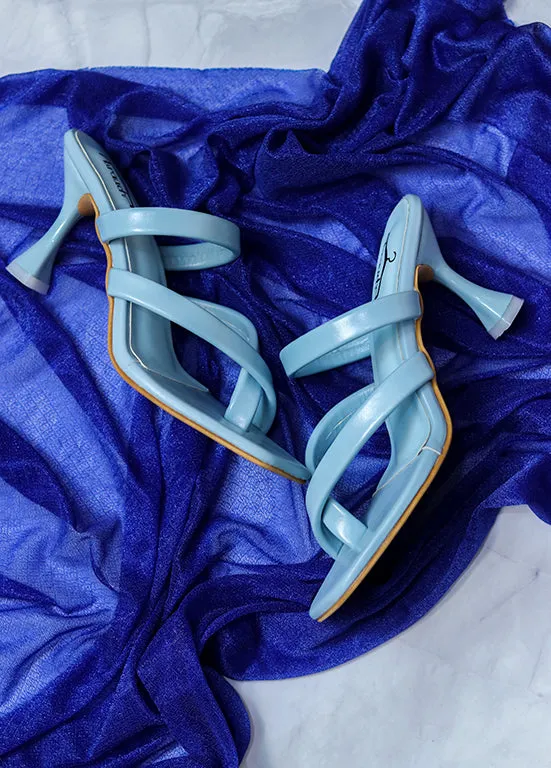 Brauch Women's Blue Multistrap Spool Heel