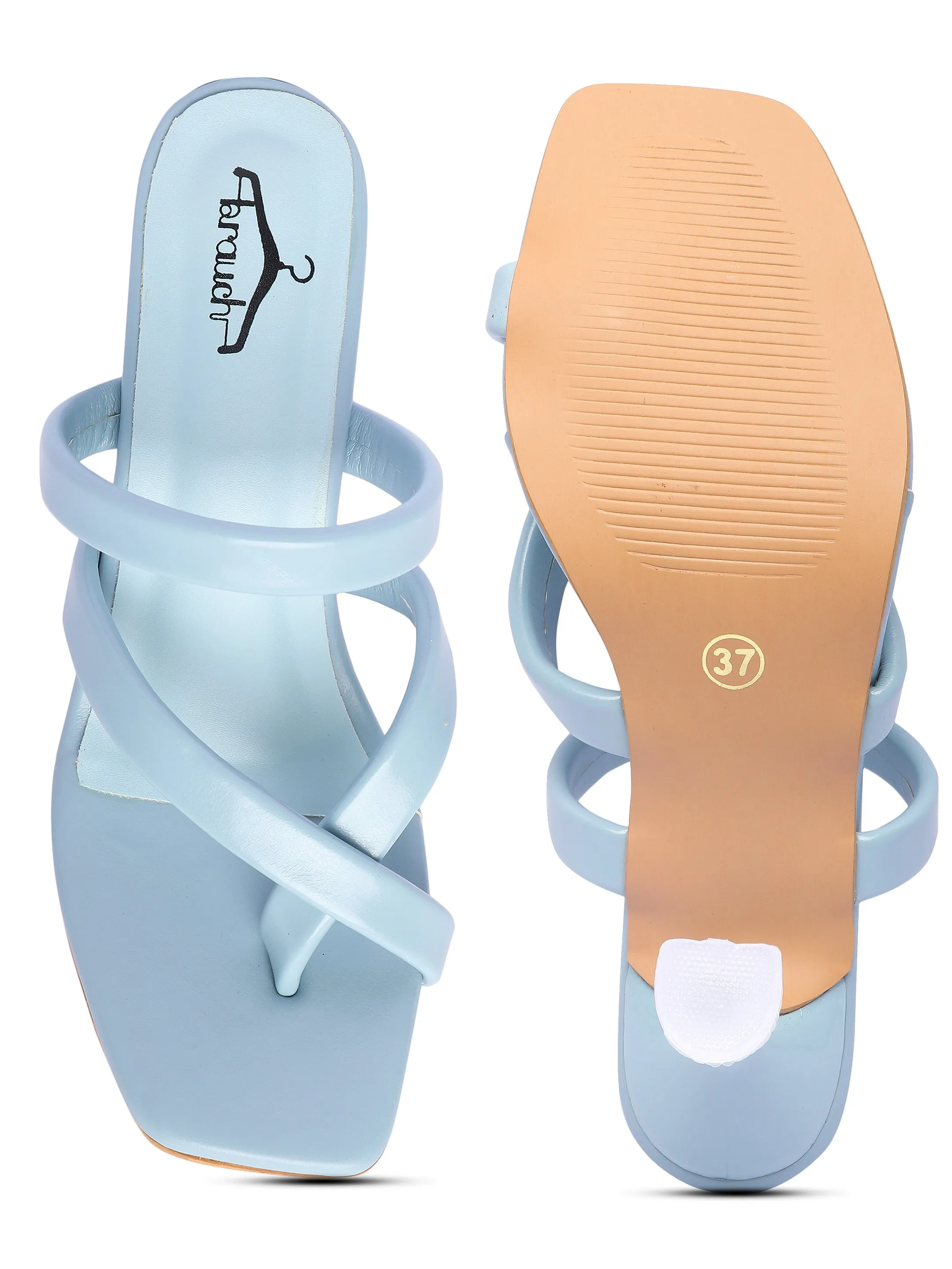 Brauch Women's Blue Multistrap Spool Heel