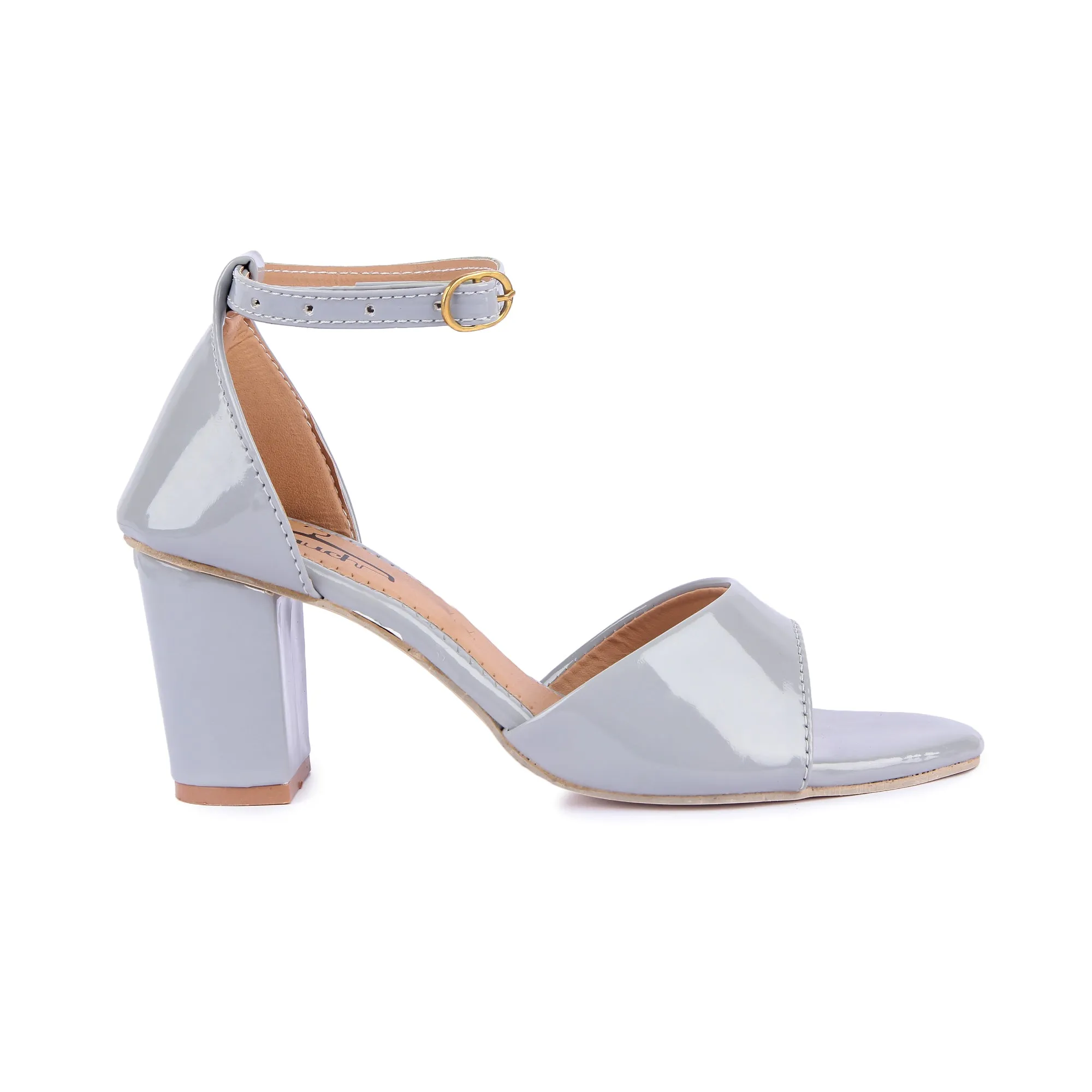 Brauch Women's Grey Patent Block Heel