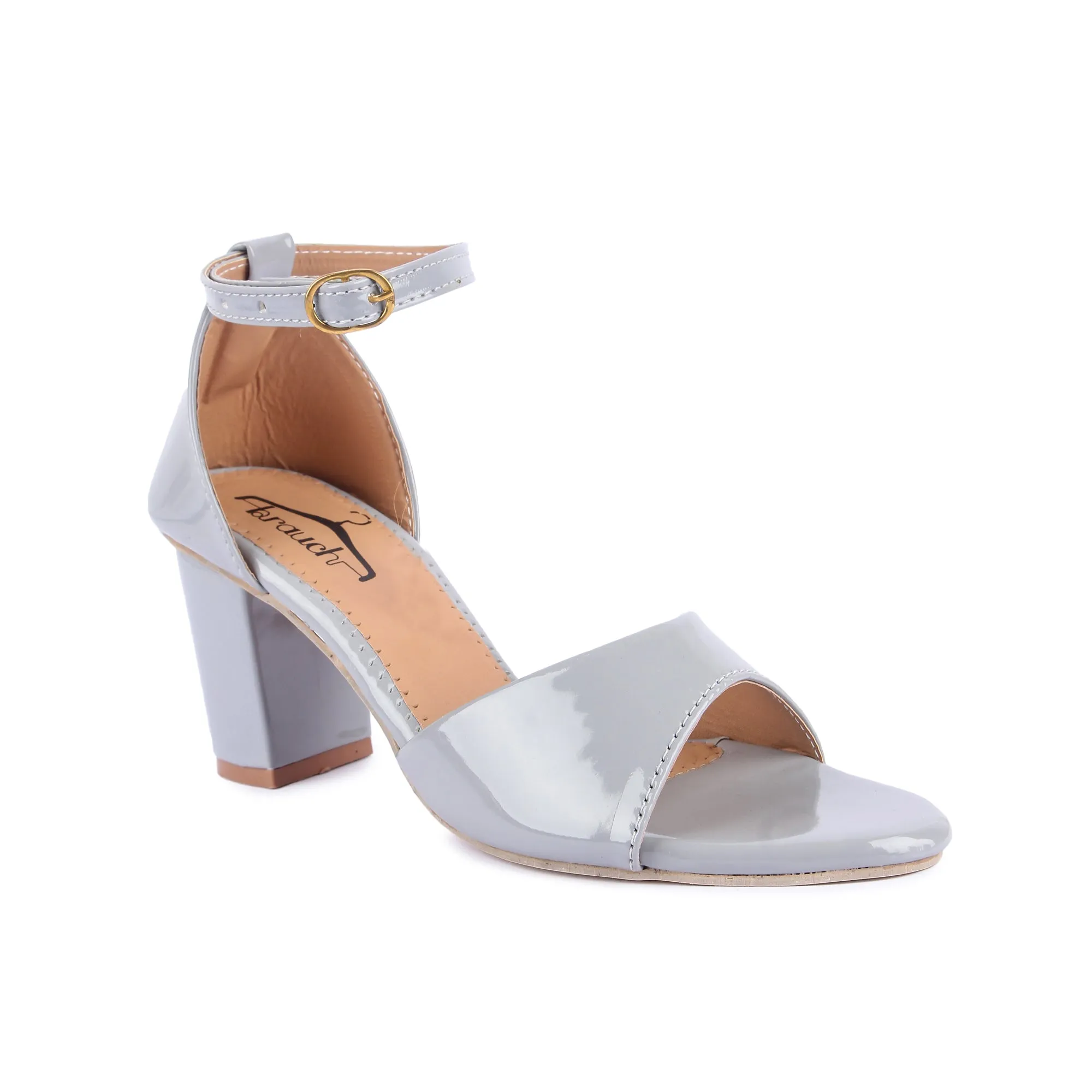 Brauch Women's Grey Patent Block Heel