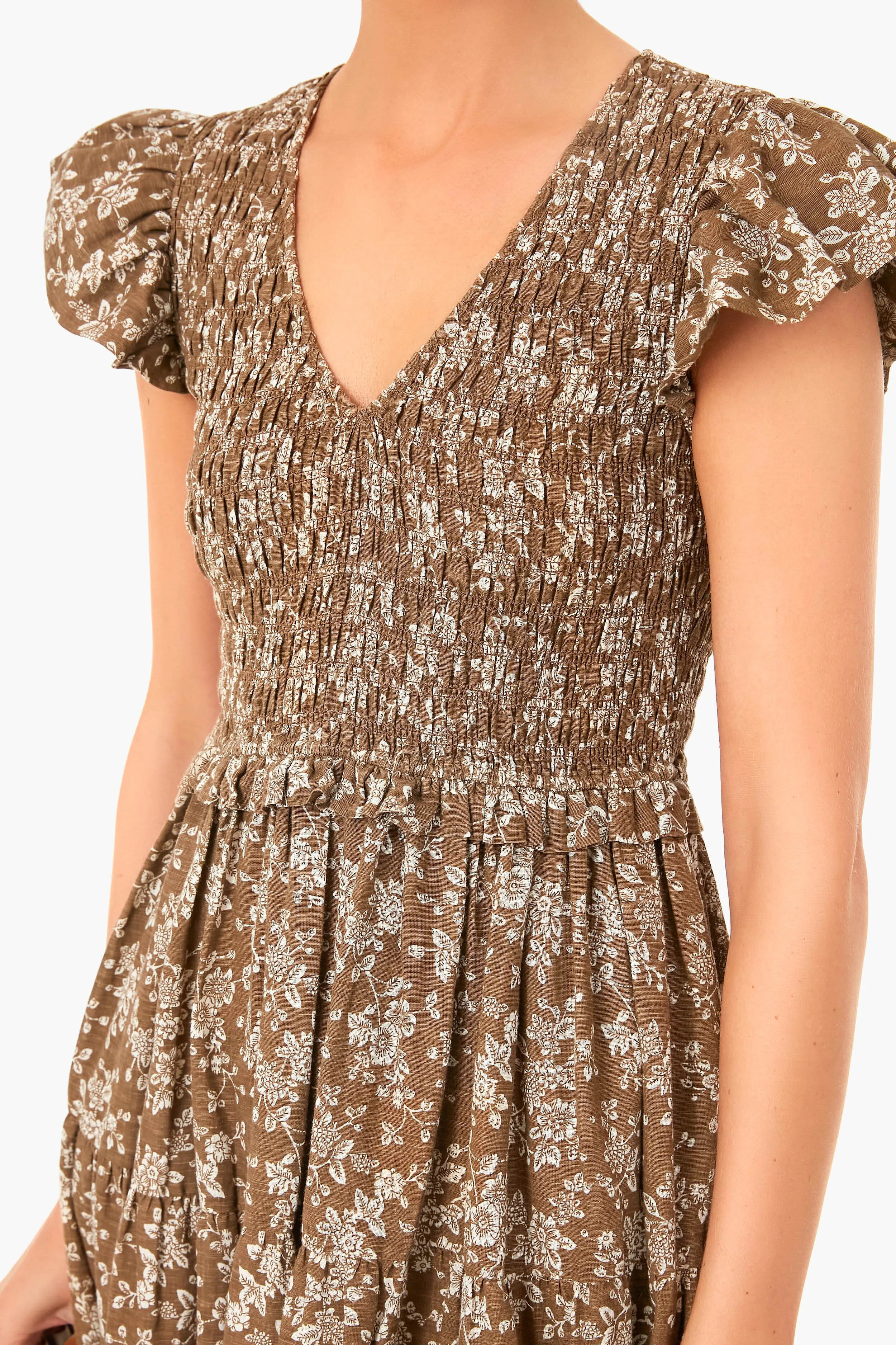 Brown Floral Phoebe Dress