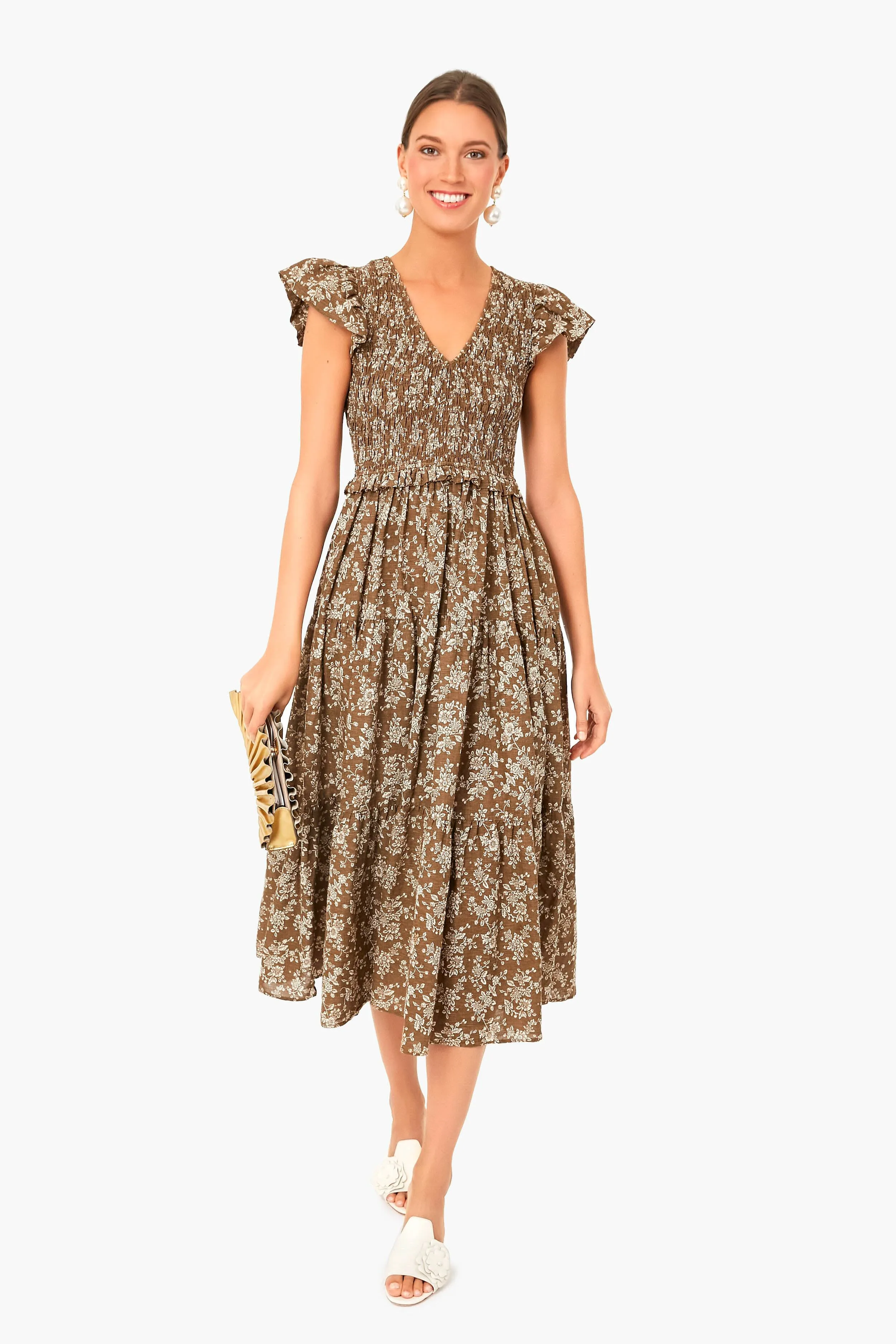 Brown Floral Phoebe Dress