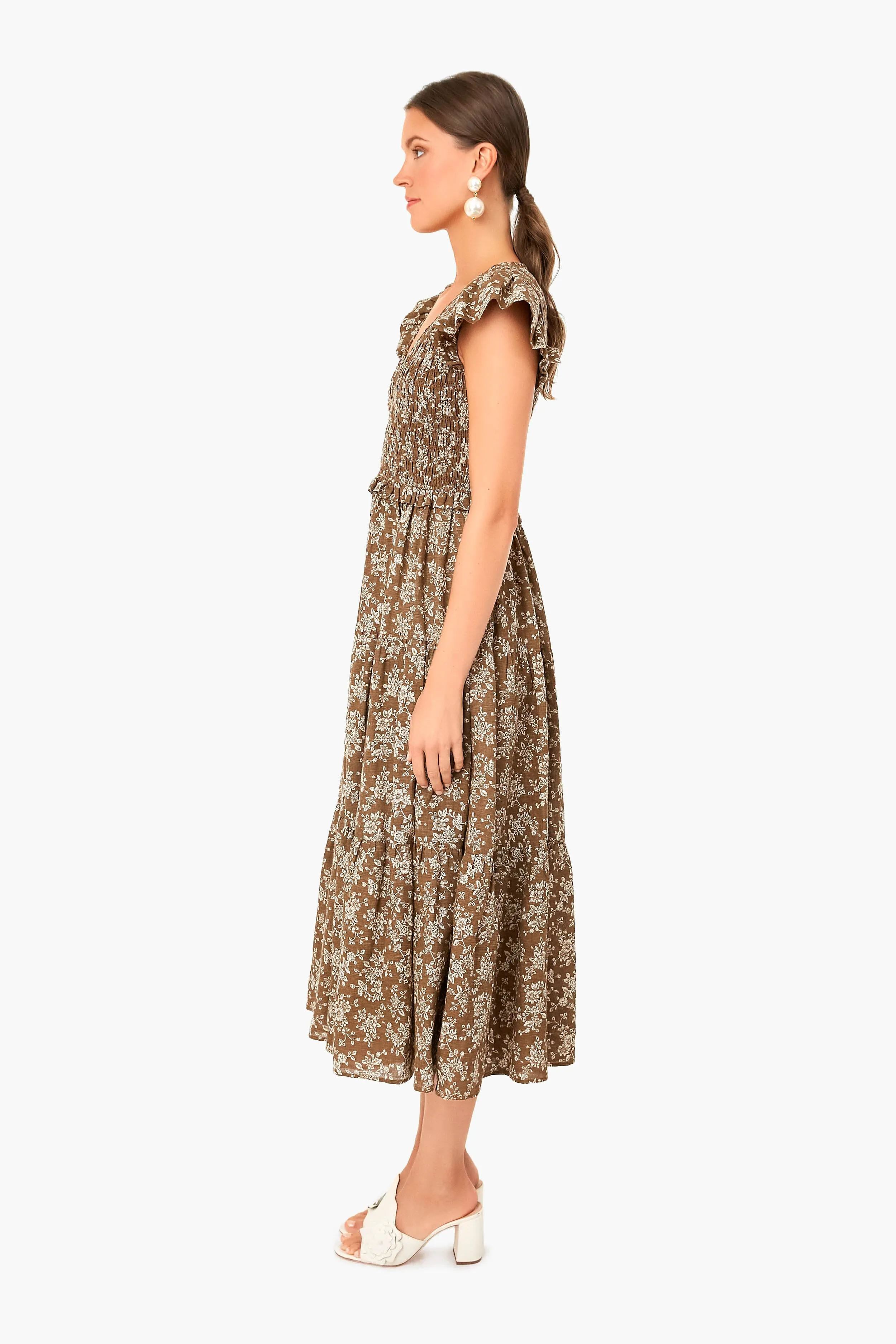 Brown Floral Phoebe Dress