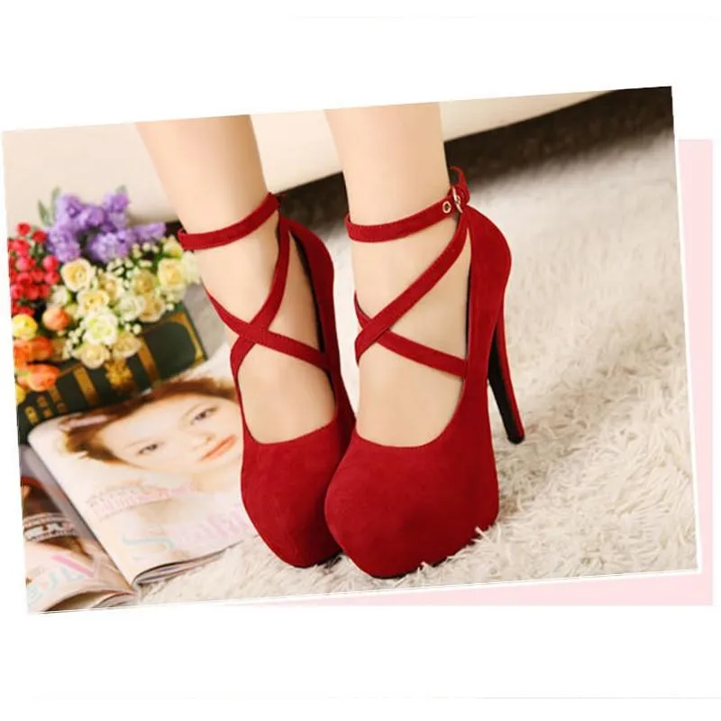 Buckle Straps Platform Heels