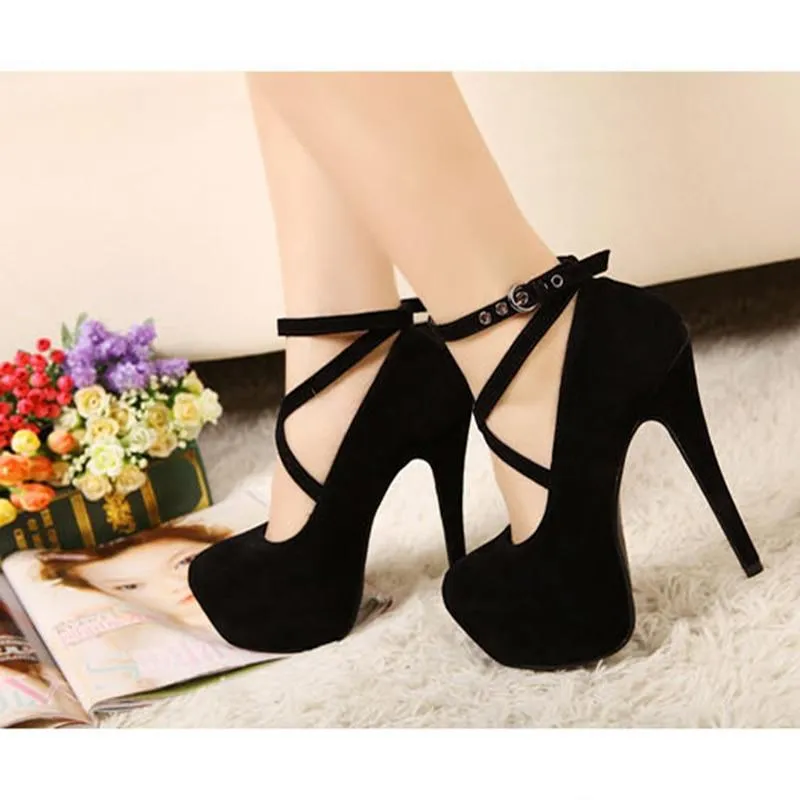 Buckle Straps Platform Heels