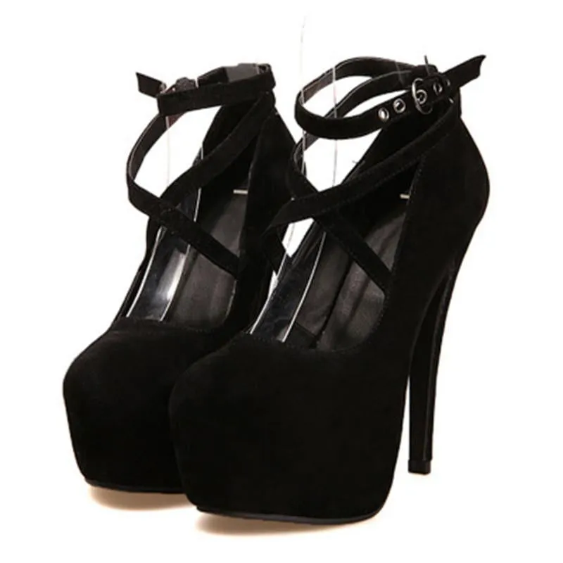 Buckle Straps Platform Heels