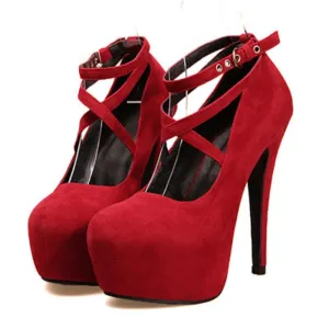 Buckle Straps Platform Heels
