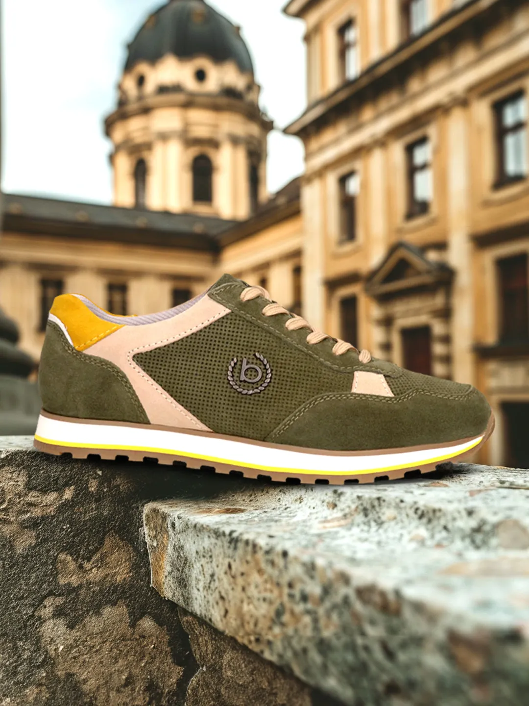 bugatti Dark Green Suede Sneakers