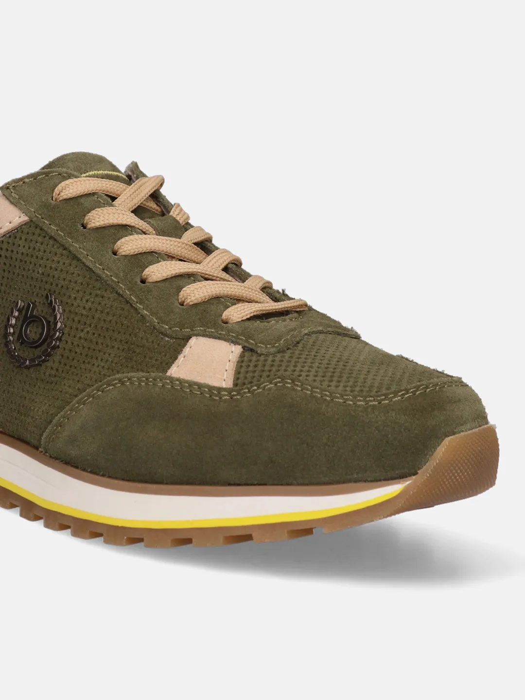 bugatti Dark Green Suede Sneakers