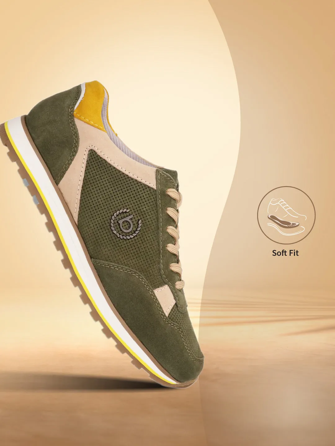 bugatti Dark Green Suede Sneakers