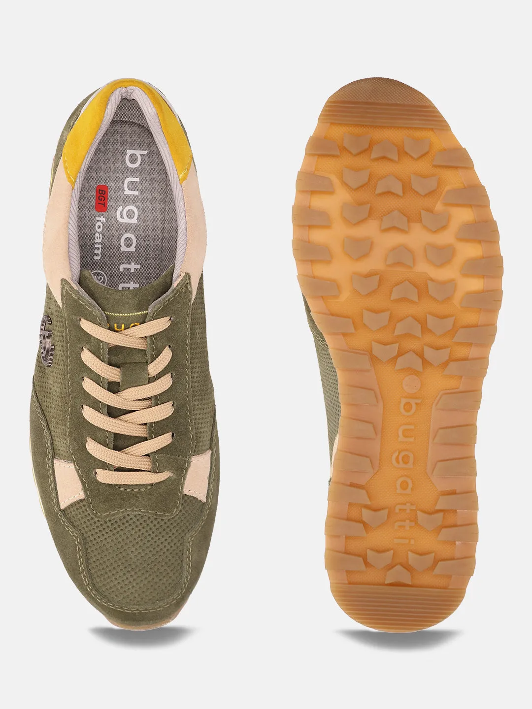 bugatti Dark Green Suede Sneakers