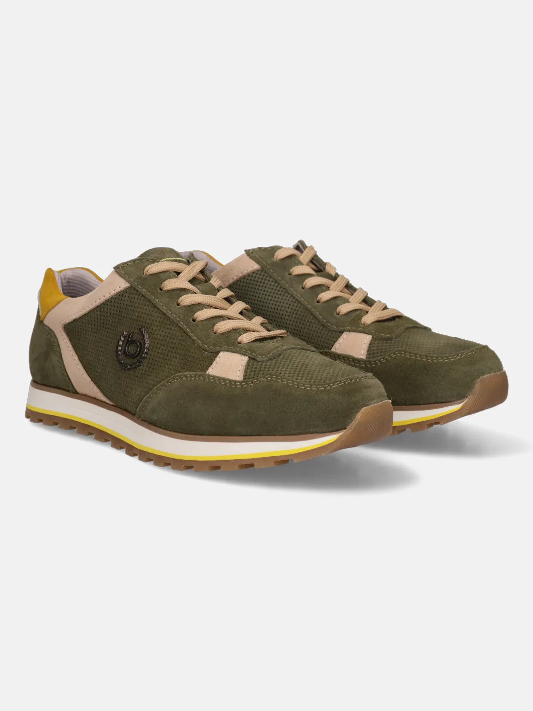 bugatti Dark Green Suede Sneakers
