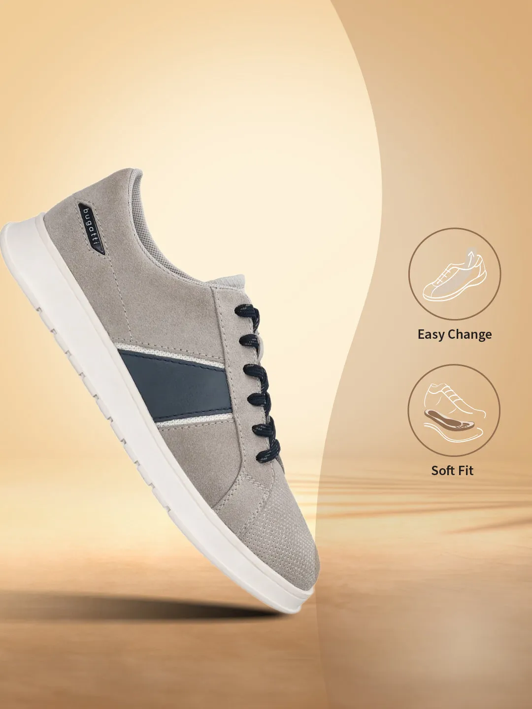 bugatti Grey Suede Sneakers