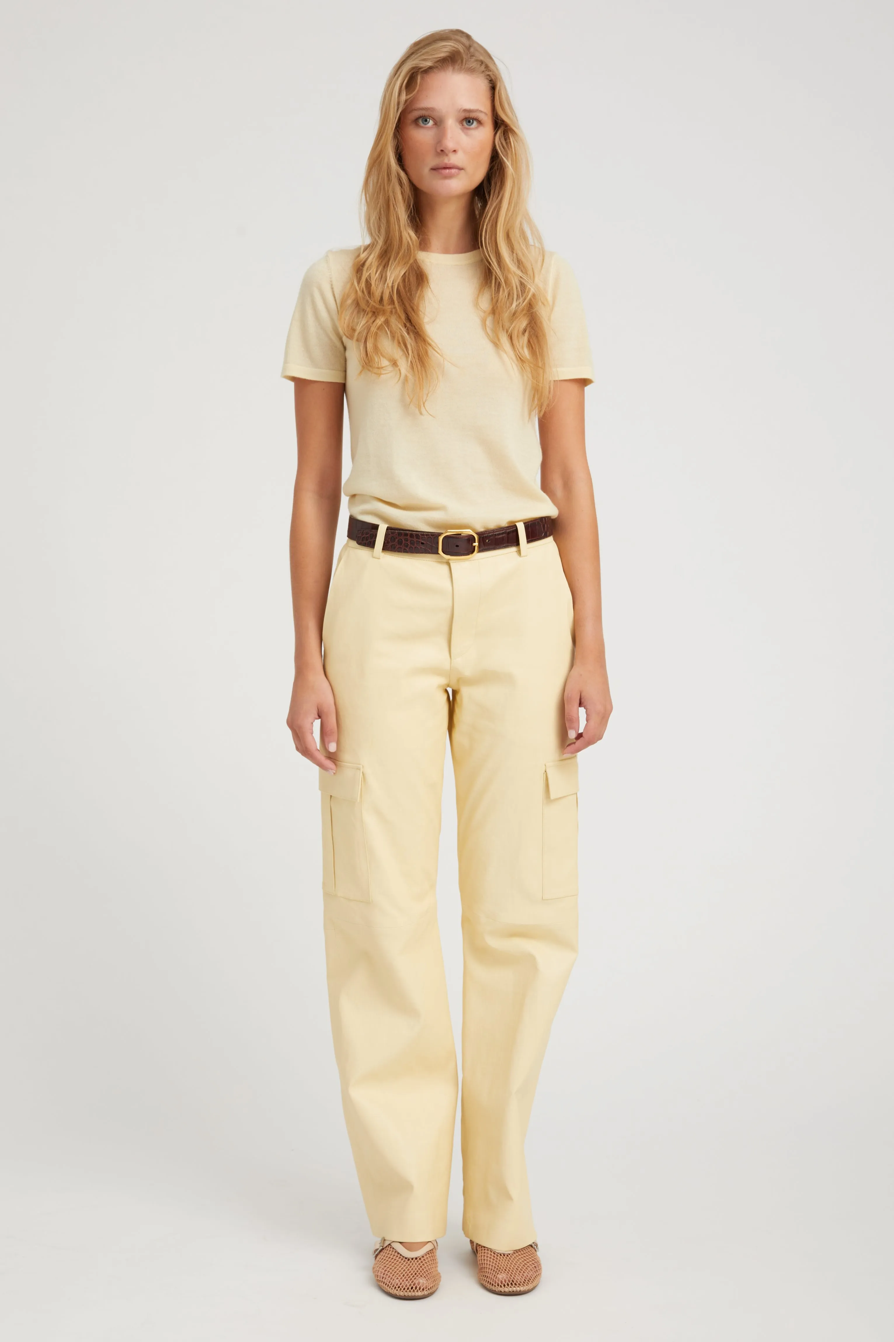 Butter Leather Cargo Trousers