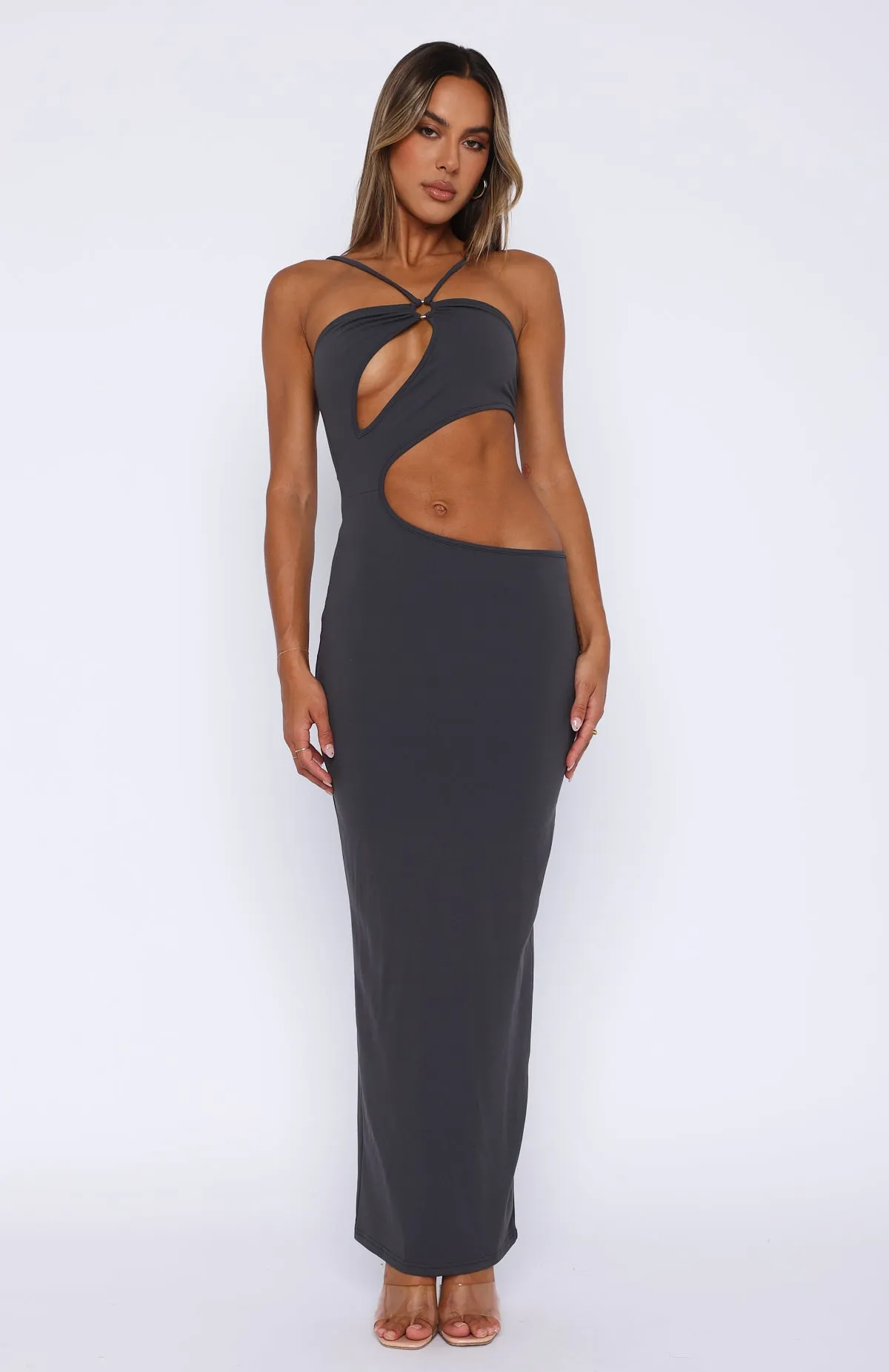 Can We Go Back Maxi Dress Charcoal
