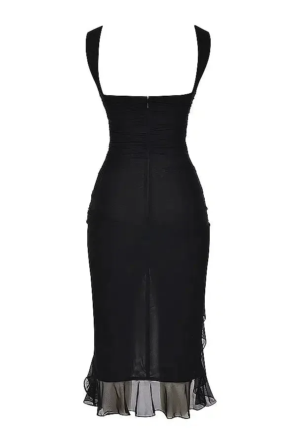 Caprice – Stretch mesh – Black dress