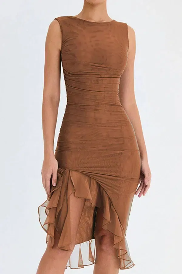 Caprice – Stretch mesh – Black dress