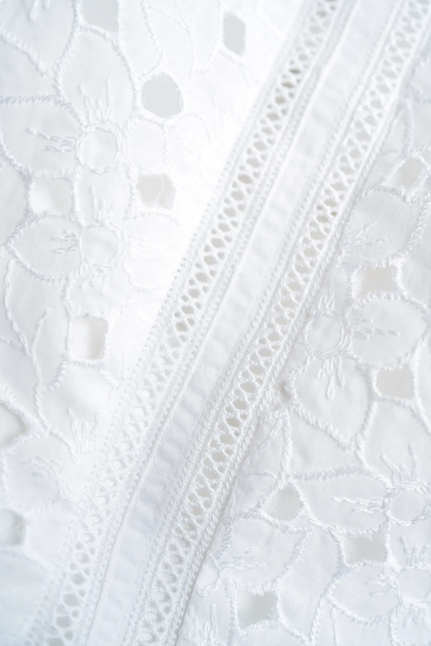 CENTELLA WHITE FLORAL BRODERIE ANGLAISE COTTON-POPLIN OFF-SHOULDER BLOUSE