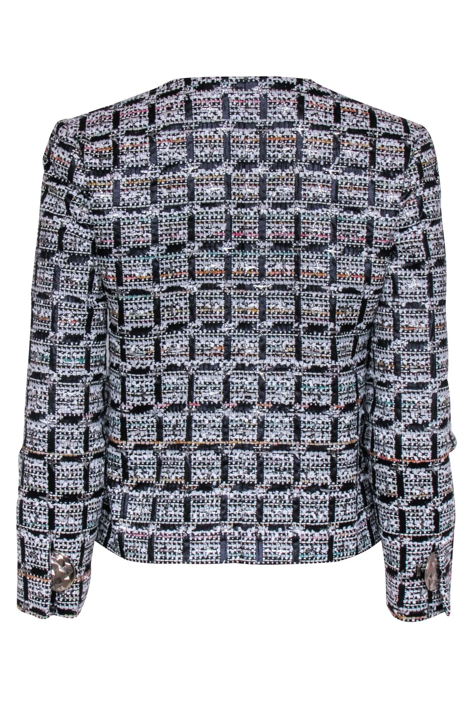 Chanel - Black & White Tweed Wrap Blazer Sz 4