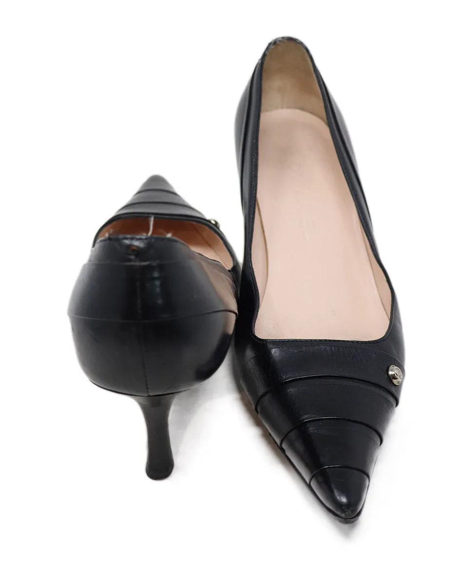 Chanel Black Leather Heels sz 9