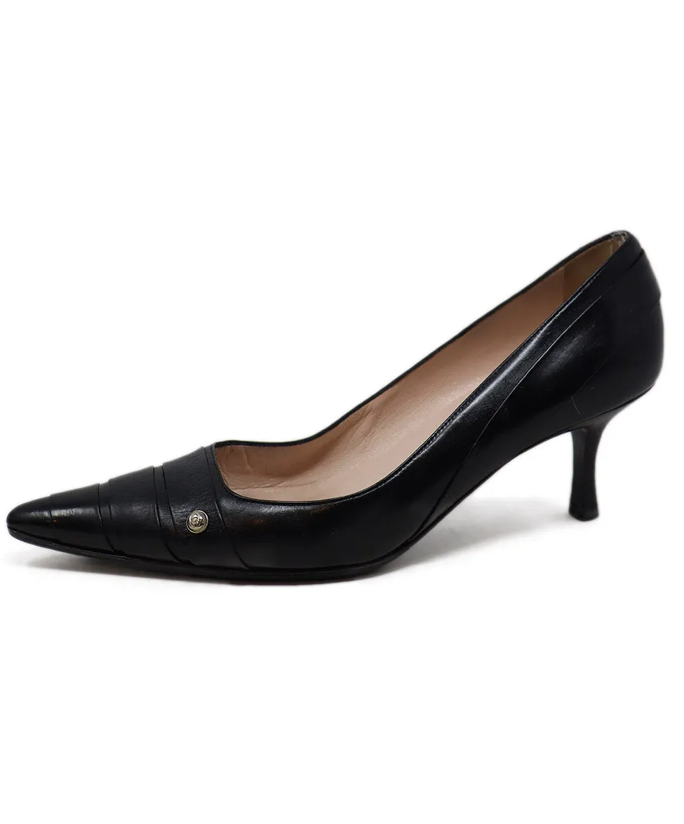Chanel Black Leather Heels sz 9