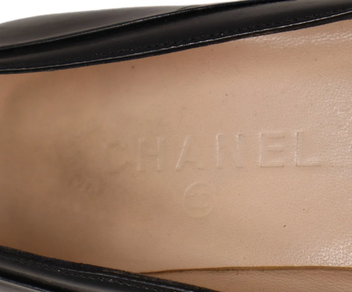 Chanel Black Leather Heels sz 9