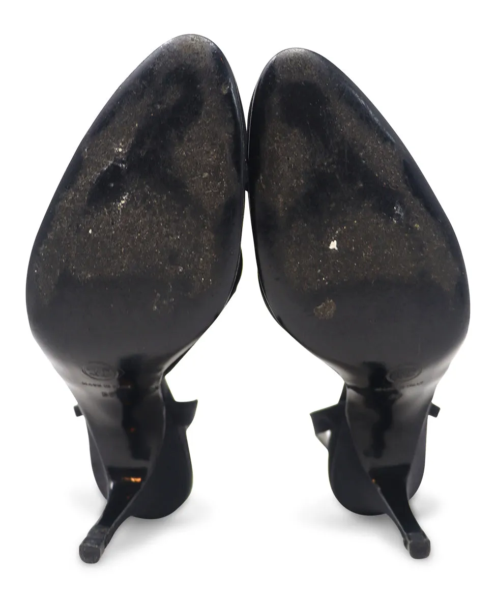 Chanel Black Nylon & Mesh Slingbacks sz 9
