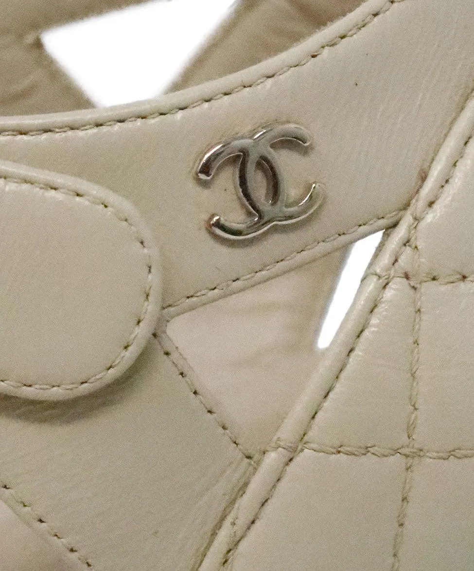 Chanel Tan Quilted Leather Heels sz 9