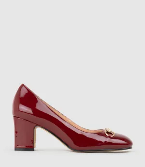 CHANELLE65 Pump with Trim in Ruby Patent