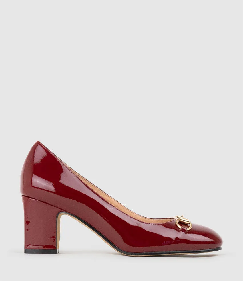CHANELLE65 Pump with Trim in Ruby Patent