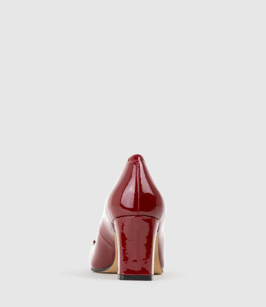 CHANELLE65 Pump with Trim in Ruby Patent
