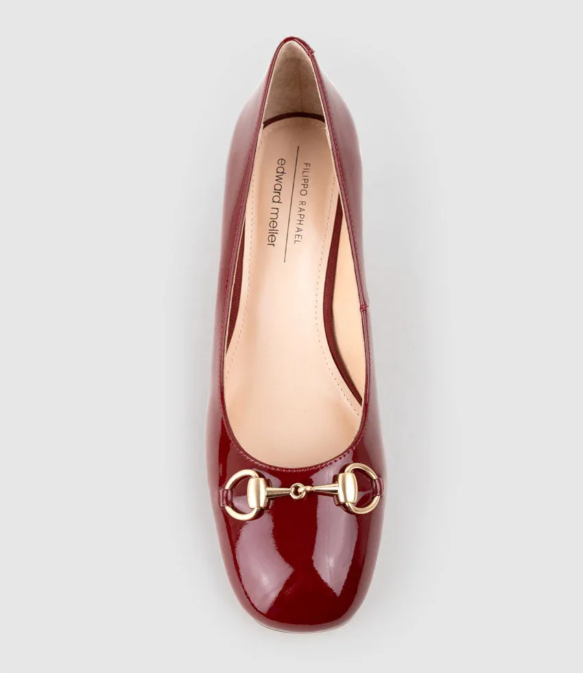 CHANELLE65 Pump with Trim in Ruby Patent