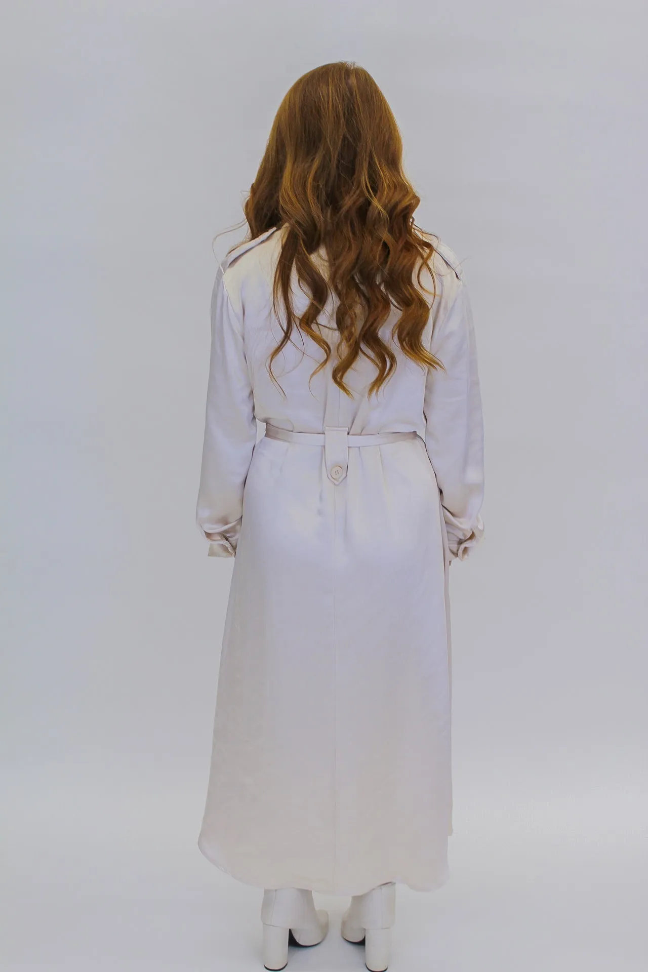 CHEERS Satin Belted Midid Dress- Champagne