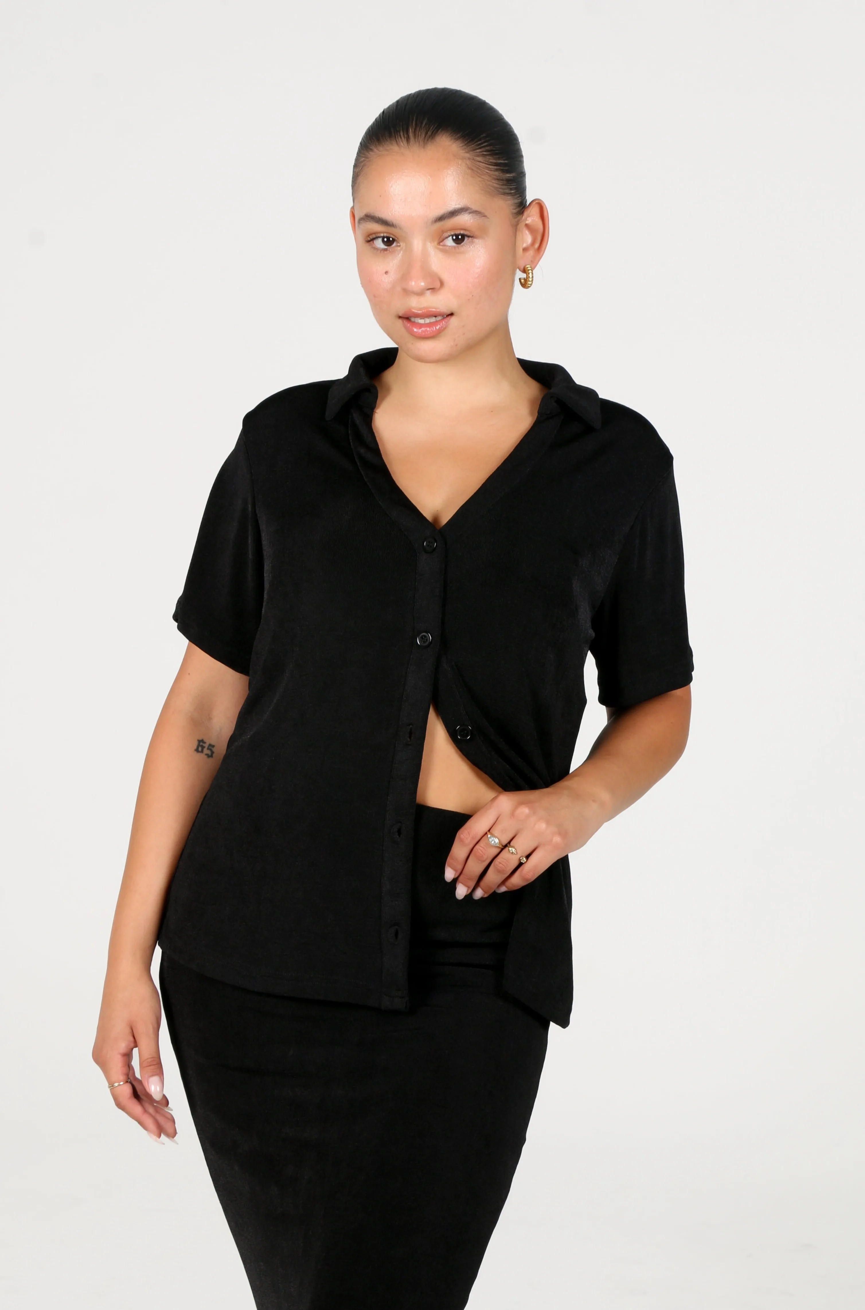 CHELSEA FULL LENGTH TOP BLACK