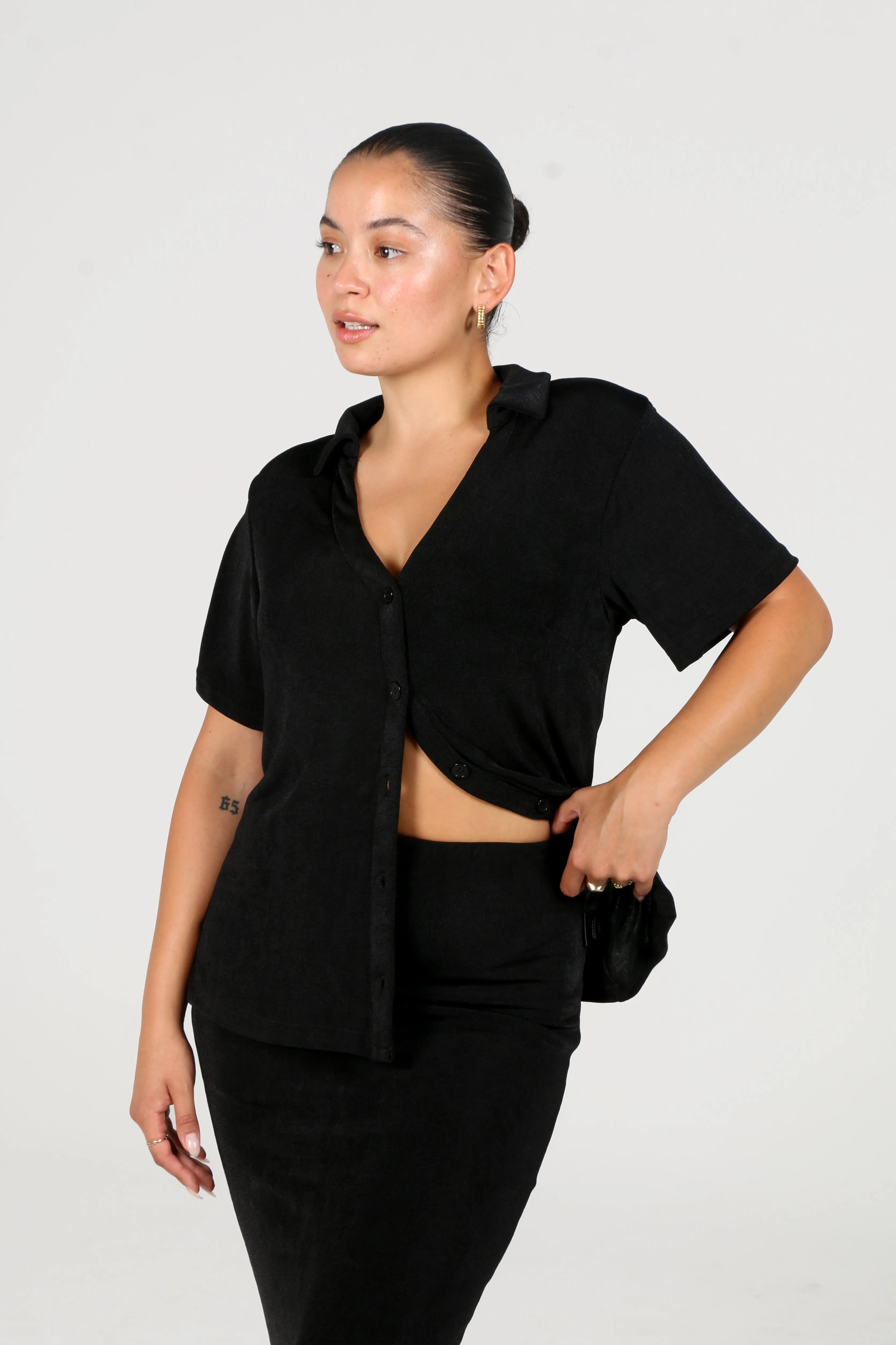 CHELSEA FULL LENGTH TOP BLACK