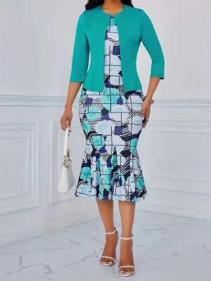 Chic Spring Floral Dress Ensemble - Effortless Elegance for Every Occasion