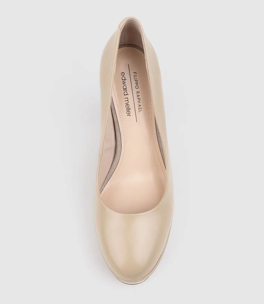 CHILLI110 Platform Pump in Nude Baby Calf