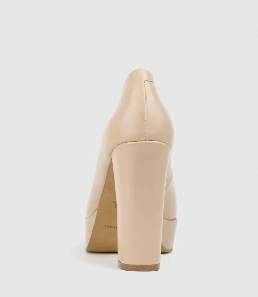 CHILLI110 Platform Pump in Nude Baby Calf