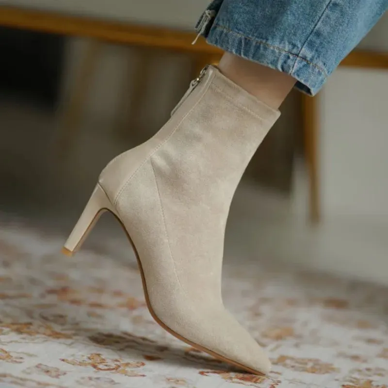 Chloe - Women's Pointed Toe Suede Stiletto Boots