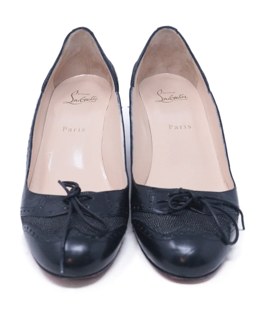Christian Louboutin Black Leather Spectator Heels sz 9.5