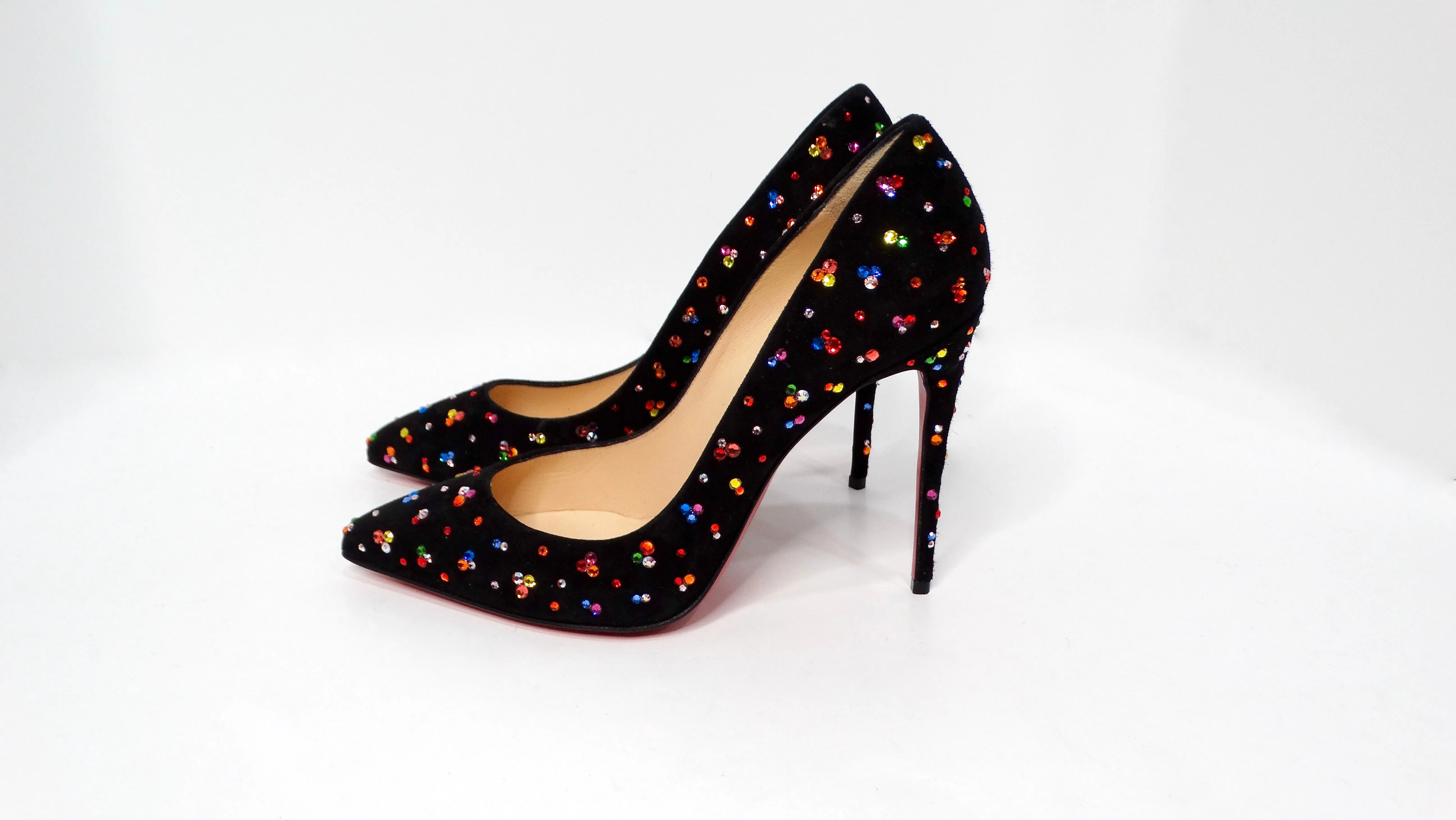 Christian Louboutin Veau Velour Follies Clair De Lune Stiletto Pumps