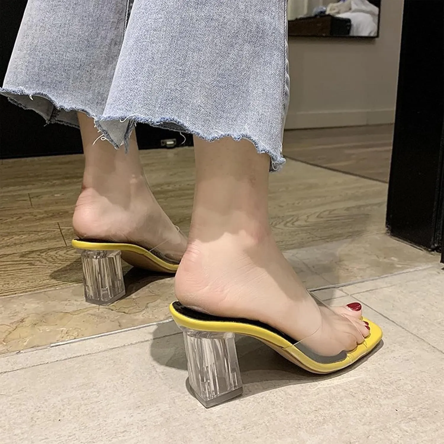 Chunky Heels for Women Sandal Heels for Women Stylish Open Toe Sandals Comfortable Ankle Strap Sandal