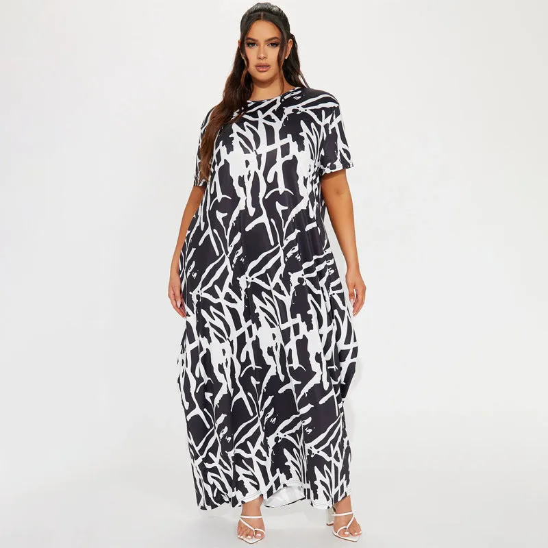 Claire - Abstract Print Maxi Dress
